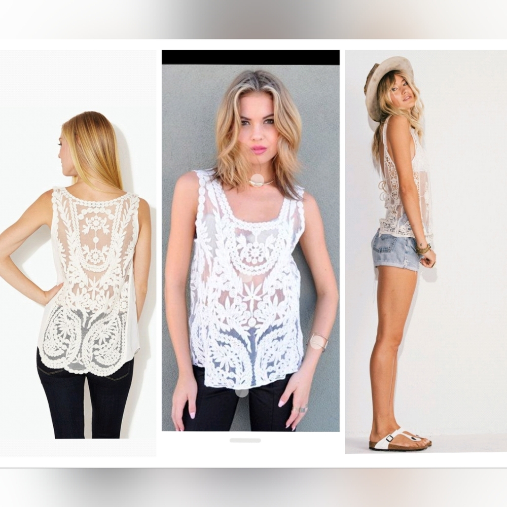 Express White Sheer Lace Camisole